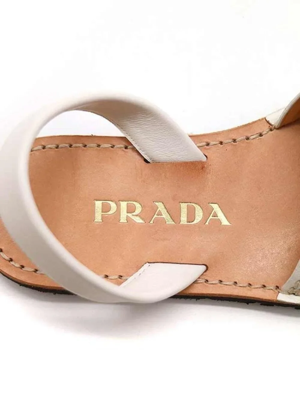 Prada Leather Sandals White 36 1 2 - Picture 5 of 6